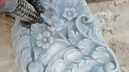 Pieza de repisa de chimenea de piedra de mármol tallada floral