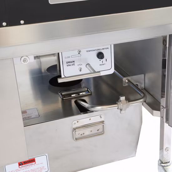Equipo de cocina comercial independiente Freidora eléctrica con freidora de gabinete para carne y alimentos Control digital de computadora de fuego francés 2 tanque 2 canasta